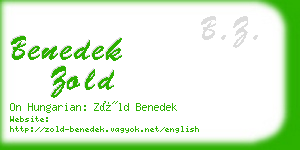 benedek zold business card